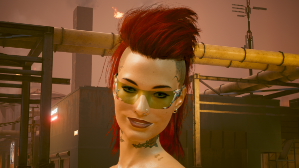 "Зеленоглазо-рыжая бестия" Ви оценивает.