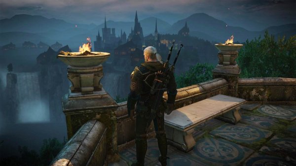 Геральт в городе Аен Элле. Ведьмак III (сборка Торна)