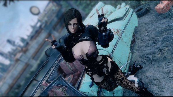 NORA возле авто.. Fallout-4 (Сборка 8.5)