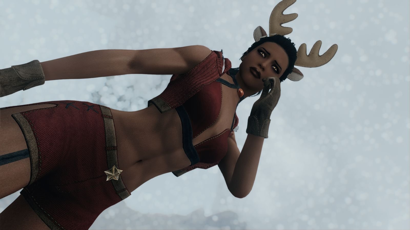 Не снегурочка, а олень ))))  Skyrim SE (Тропики 7.0)