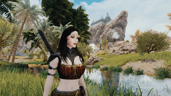 Вид с болот на Солитьюд.. Skyrim SE (Тропики 7.0)