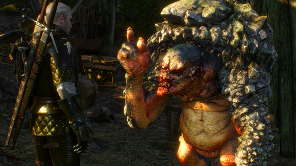 Горный троль и Геральт. Ведьмак III (сборка Торна)