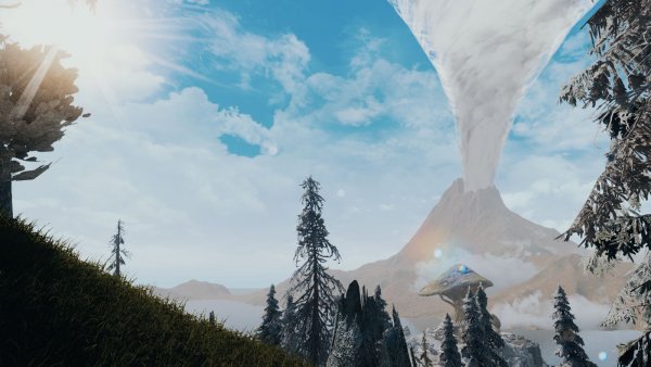 Вид на Пепельную Гору в Морровинде..