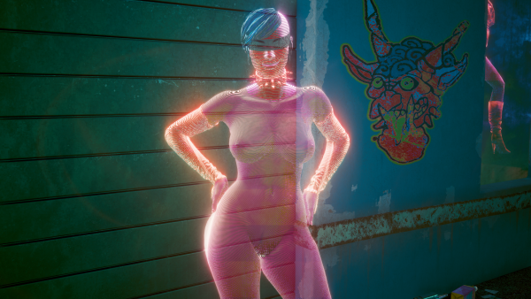 Голограмма легко доступной ню девушки.