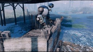 Робот-страж поселения Мерквотер.. Poselenia Windfire Fallout-4