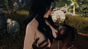 Рауф и Иллия в лесу.. Skyrim AE (Тропики 12)