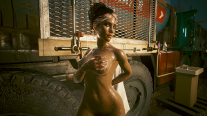 Панам под действующим душем