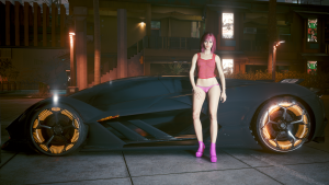 Ви и её одноместный Lamborghini Terzo Millennio.