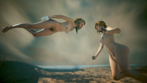 Альт и Ви купаются.