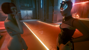 Наступила ночь ..  Ви и её соседка по подъезду.