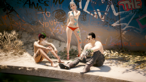 Джуди, Ви и Виктор - топлес.