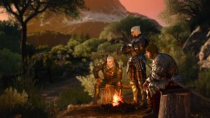 Геральт у костра.. Ведьмак III (сборка Торна)