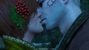 Поцелуй Шани и Геральта. Ведьмак III (сборка Торна)