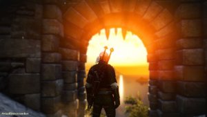 Пейзажное с Геральтом.. Ведьмак III (сборка Торна)