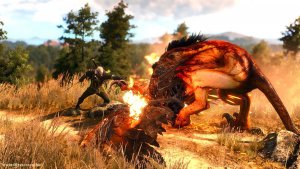 Геральт жарит игни разных монстров. Ведьмак III (сборка Торна)