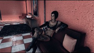 Нора отдыхает в Красном доме. Fallout-4 (Сборка 10.5)