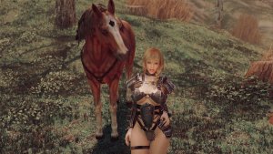 Кира и конь Саббат.. SKYRIM AE (Сборка 16)