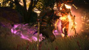 Геральт сражается с лешим. Ведьмак III (сборка Торна)