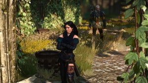 Йеннифер и Геральт позади. Ведьмак III (сборка Торна)