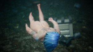 Под водой.
